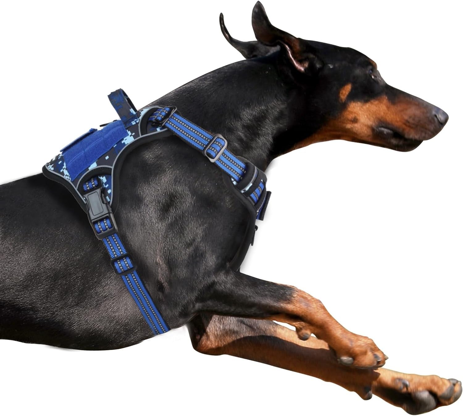 BUMBIN Tactical Dog Harness for Small Dogs No Pull, Famous TIK Tok No Pull Puppy Harness, Fit Smart Reflective Pet Walking Harness for Training, Adjustable Dog Vest Harness with Handle Purple Camo XS