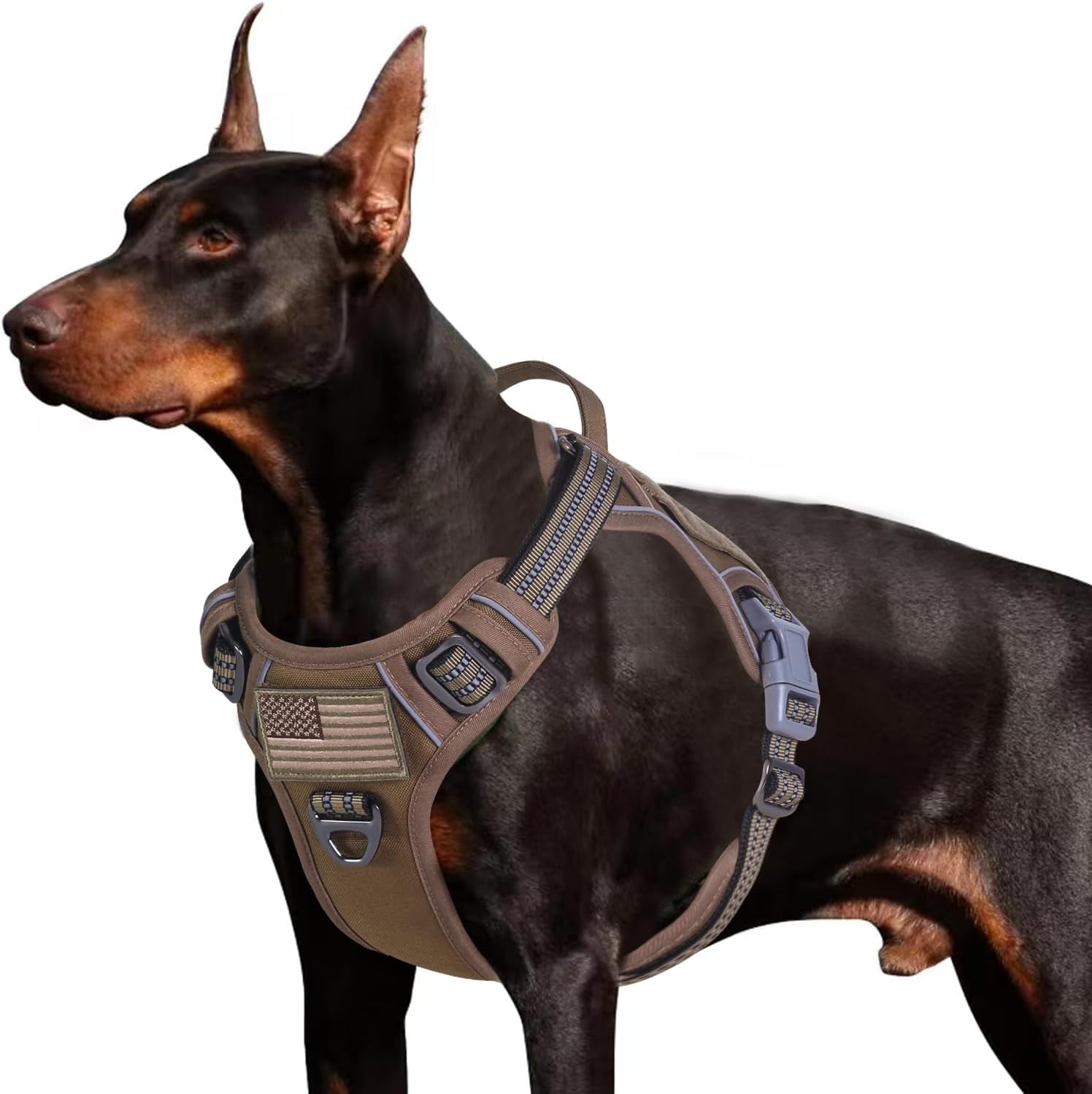 BUMBIN Tactical Dog Harness for Small Dogs No Pull, Famous TIK Tok No Pull Puppy Harness, Fit Smart Reflective Pet Walking Harness for Training, Adjustable Dog Vest Harness with Handle Purple Camo XS