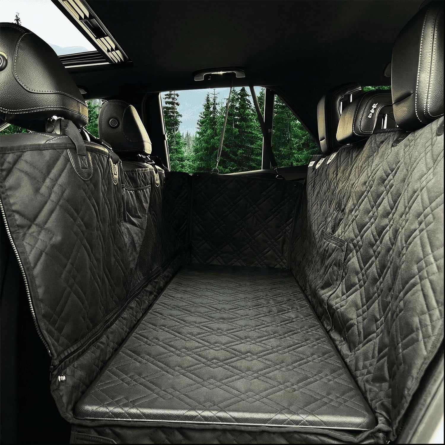 Bulldogology Dog Car Seat Cover for Back Seat 58"X56" Waterproof Pet Seat Cover SUV - Seat Cover for Dogs - Back Seat Protector - Dog Hammock for Car, Seat Cover for Truck (Large)