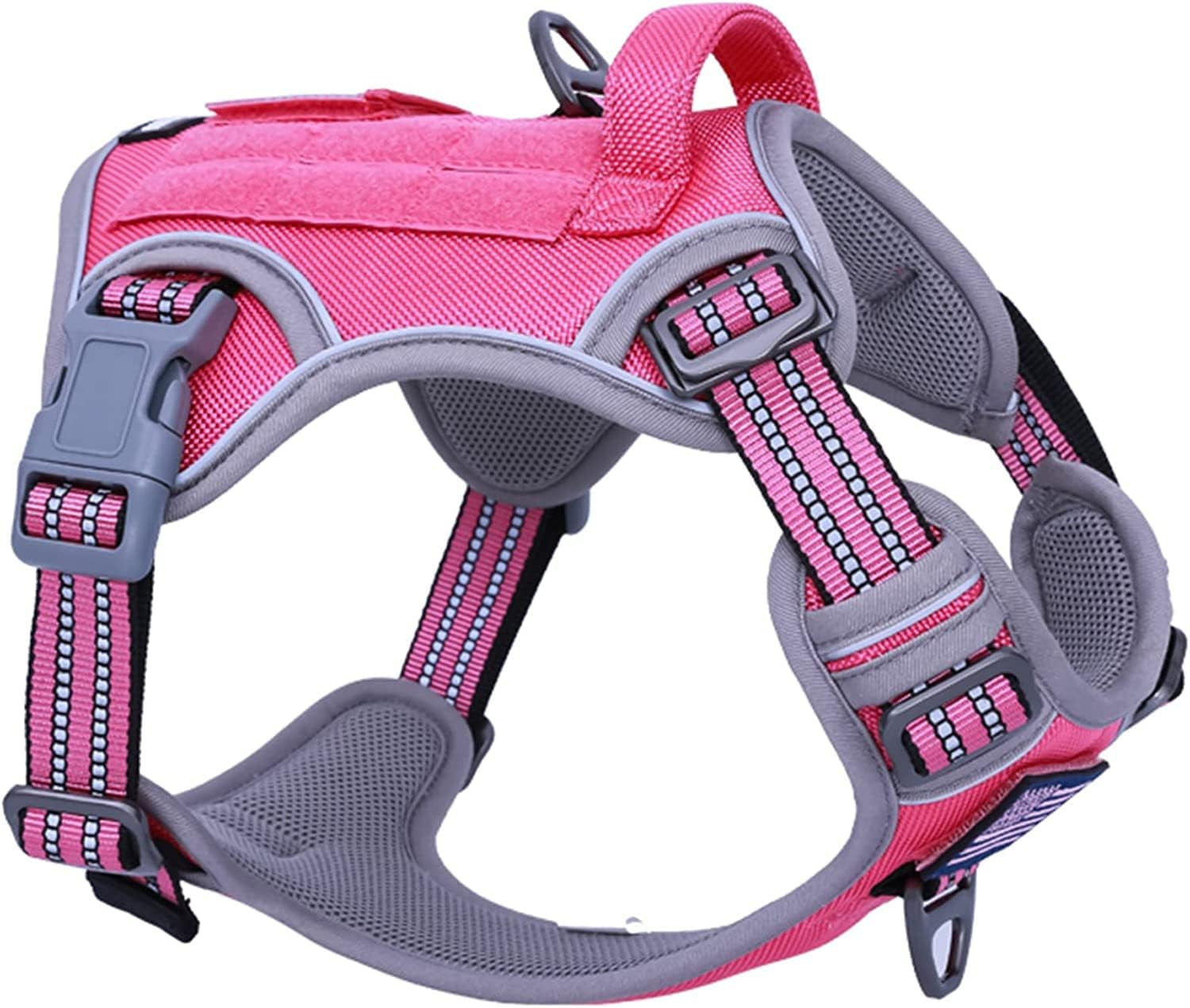 BUMBIN Tactical Dog Harness for Small Dogs No Pull, Famous TIK Tok No Pull Puppy Harness, Fit Smart Reflective Pet Walking Harness for Training, Adjustable Dog Vest Harness with Handle Purple Camo XS