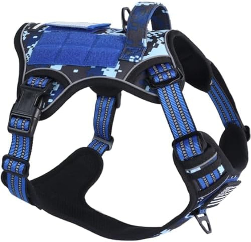 BUMBIN Tactical Dog Harness for Small Dogs No Pull, Famous TIK Tok No Pull Puppy Harness, Fit Smart Reflective Pet Walking Harness for Training, Adjustable Dog Vest Harness with Handle Purple Camo XS