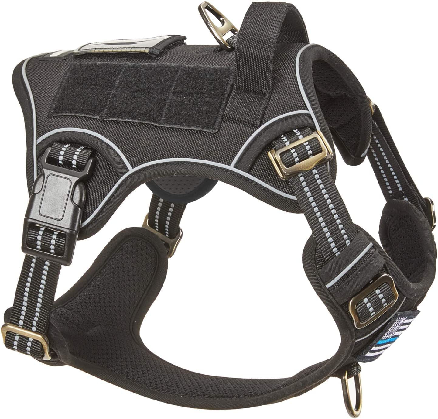 BUMBIN Tactical Dog Harness for Small Dogs No Pull, Famous TIK Tok No Pull Puppy Harness, Fit Smart Reflective Pet Walking Harness for Training, Adjustable Dog Vest Harness with Handle Purple Camo XS