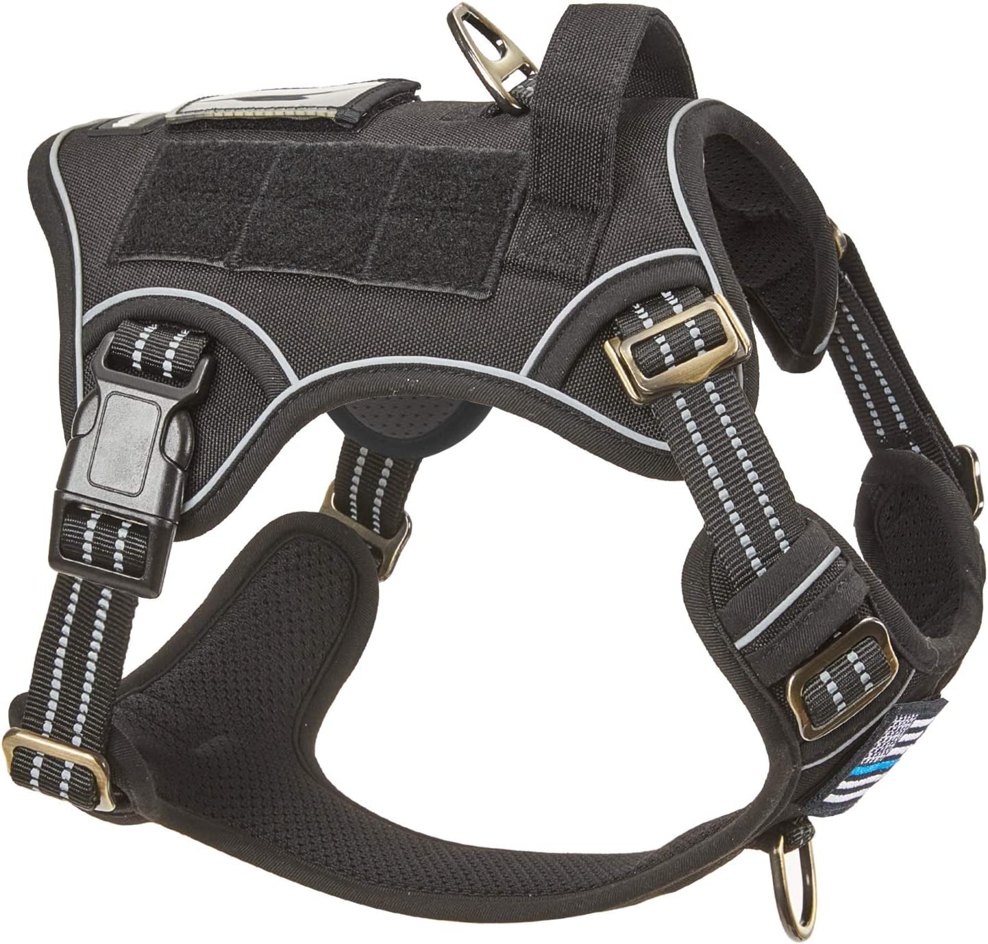 BUMBIN Tactical Dog Harness for Small Dogs No Pull, Famous TIK Tok No Pull Puppy Harness, Fit Smart Reflective Pet Walking Harness for Training, Adjustable Dog Vest Harness with Handle Purple Camo XS