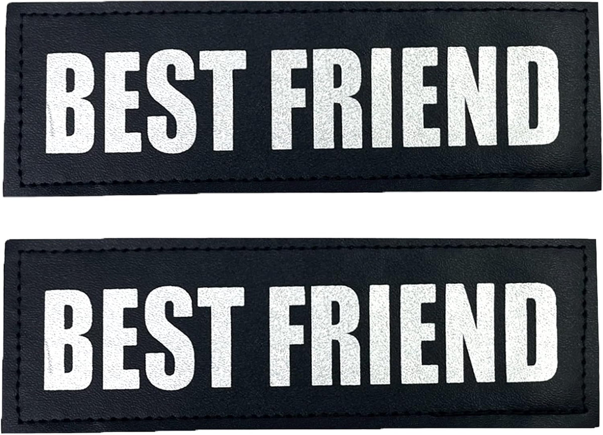 Albcorp Reflective Service Dog Patches - Easy-Change Hook Backing for Vests & Harnesses, Small Size (4.6 x 1 Inch), Set of 2