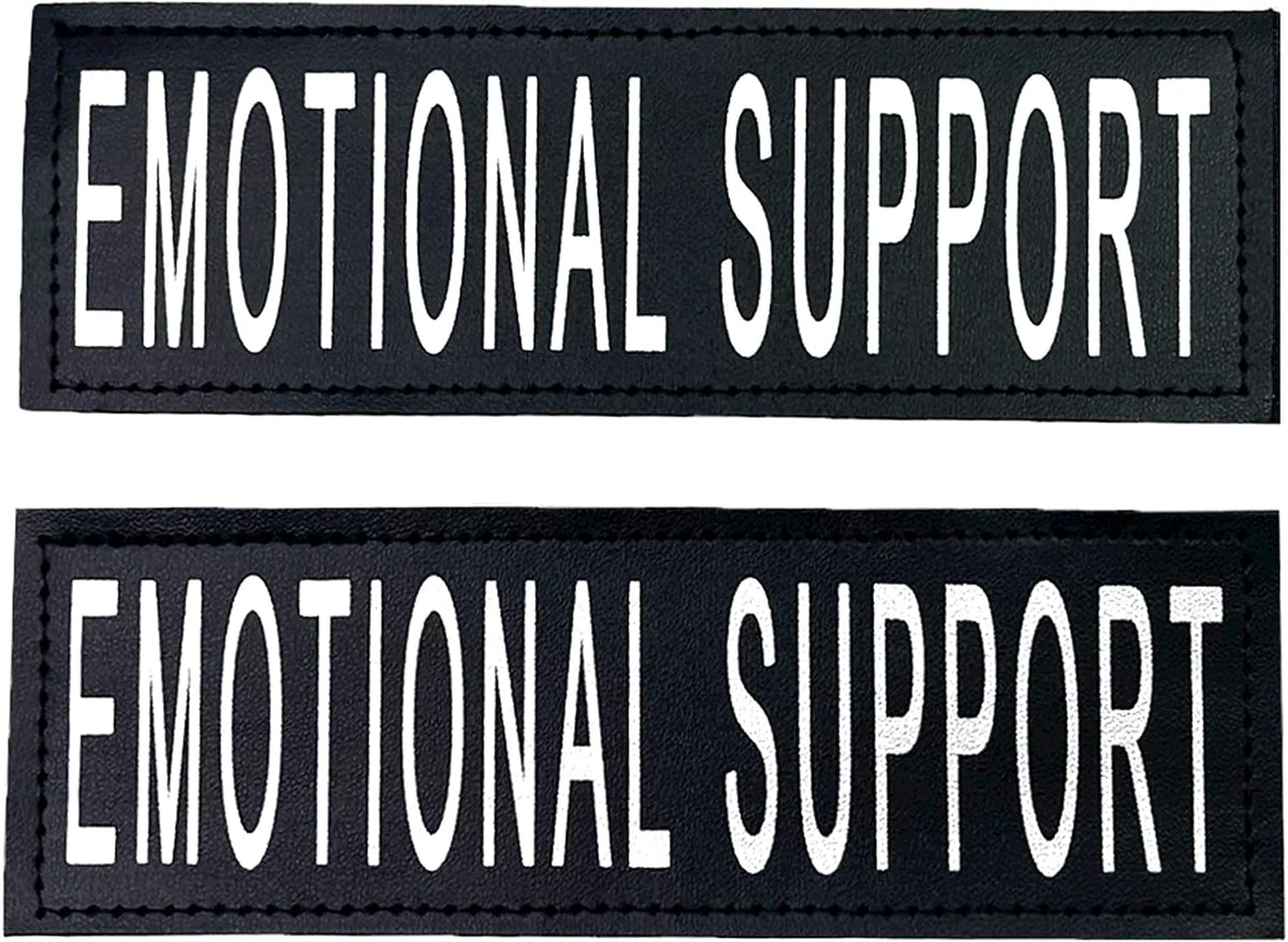 Albcorp Reflective Service Dog Patches - Easy-Change Hook Backing for Vests & Harnesses, Small Size (4.6 x 1 Inch), Set of 2