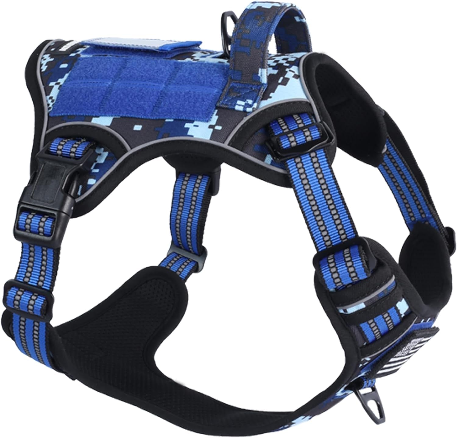 BUMBIN Tactical Dog Harness for Small Dogs No Pull, Famous TIK Tok No Pull Puppy Harness, Fit Smart Reflective Pet Walking Harness for Training, Adjustable Dog Vest Harness with Handle Purple Camo XS