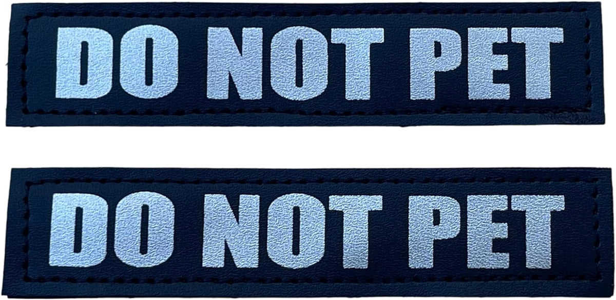 Albcorp Reflective Service Dog Patches - Easy-Change Hook Backing for Vests & Harnesses, Small Size (4.6 x 1 Inch), Set of 2