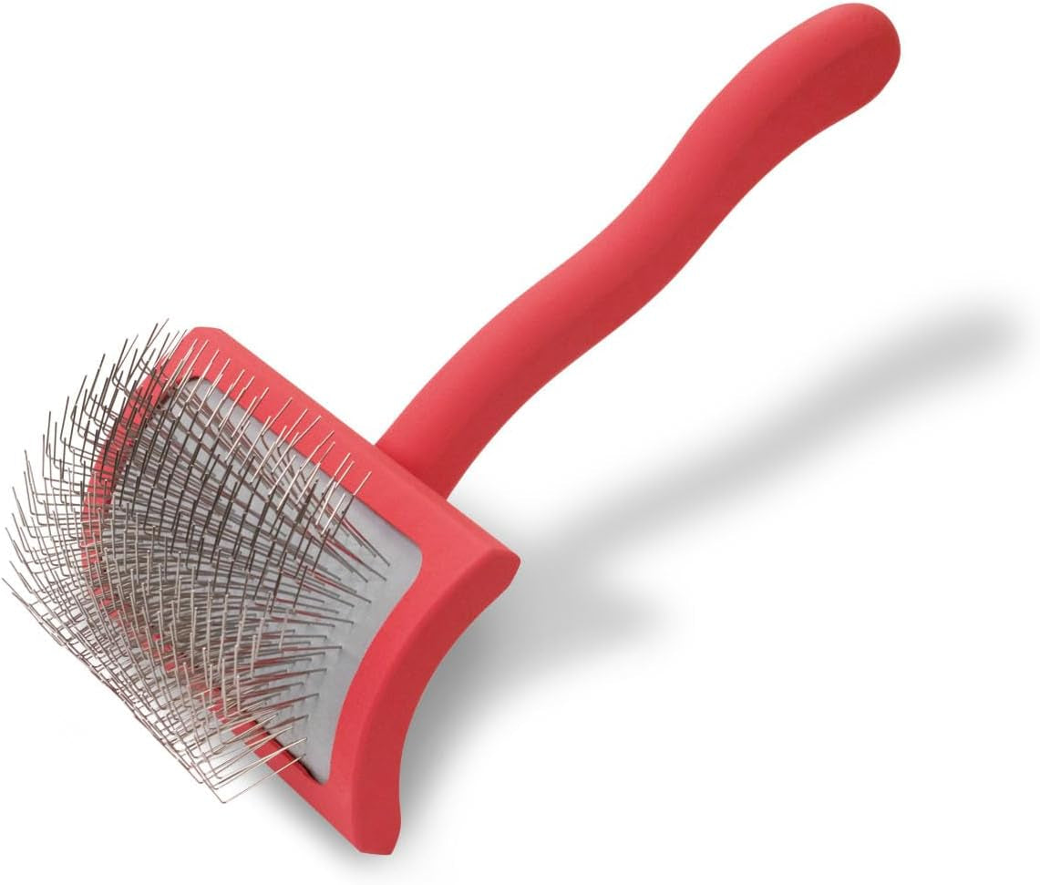 Chris Christensen Big K Dog Slicker Brush for Dogs (Goldendoodles, Labradoodles, Poodles), Groom like a Professional, Fluff Detangle Style, Saves Time Energy, Black, Large