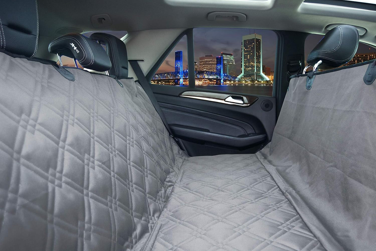 Bulldogology Dog Car Seat Cover for Back Seat 58"X56" Waterproof Pet Seat Cover SUV - Seat Cover for Dogs - Back Seat Protector - Dog Hammock for Car, Seat Cover for Truck (Large)
