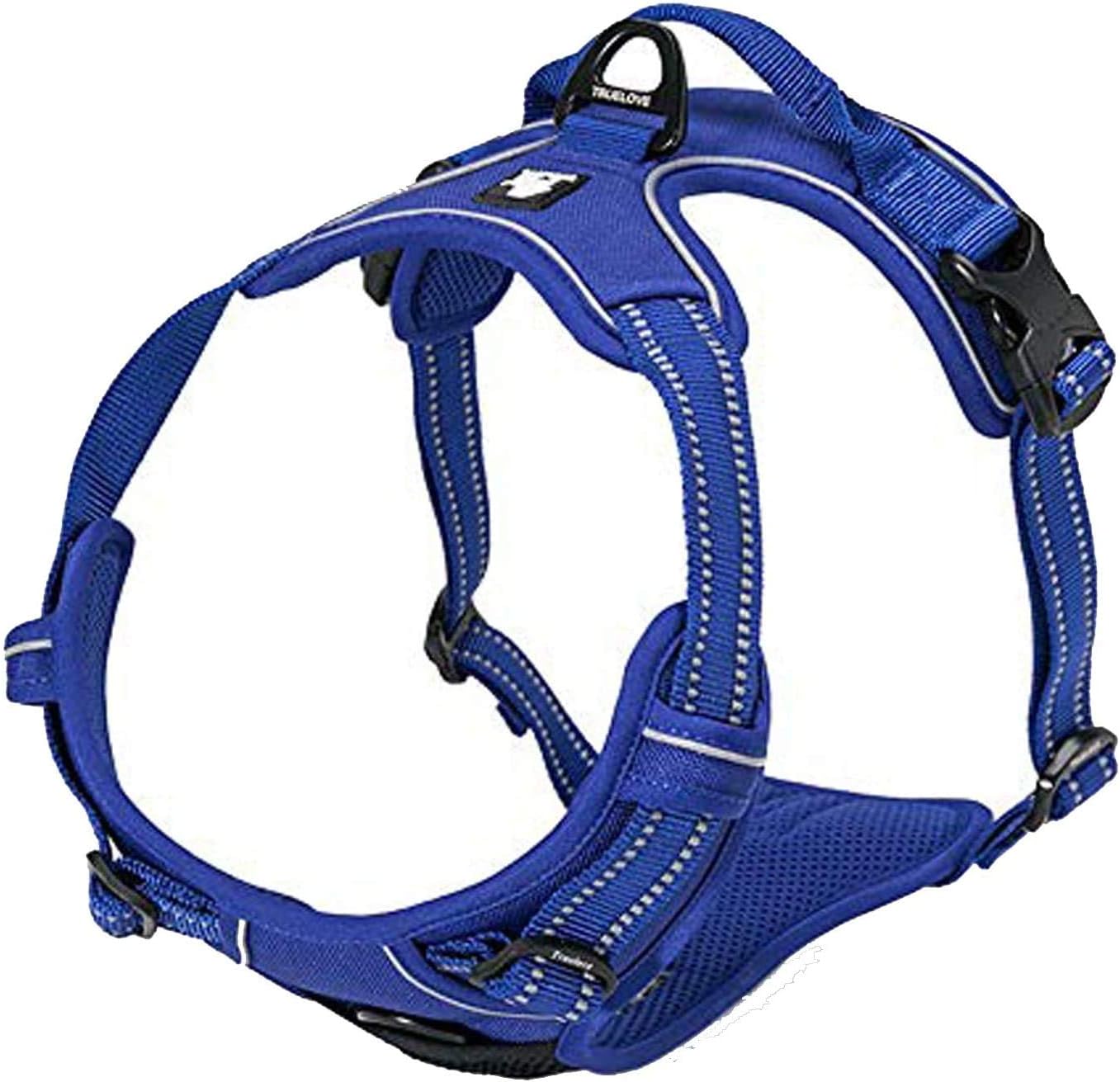 TRUE LOVE Adjustable No-Pull Dog Harness Reflective Pup Vest Harnesses Comfortable Control Brilliant Colors Truelove Tlh5651(Royal Blue,L)