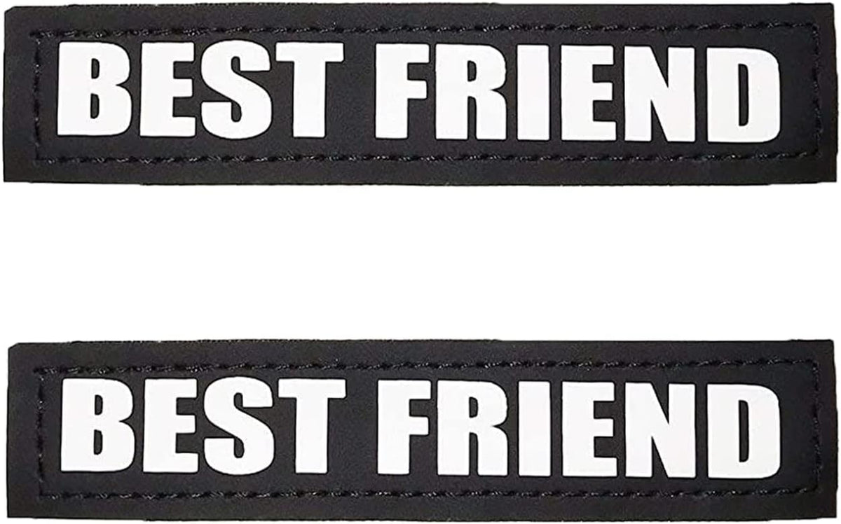 Albcorp Reflective Service Dog Patches - Easy-Change Hook Backing for Vests & Harnesses, Small Size (4.6 x 1 Inch), Set of 2