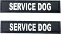 Albcorp Reflective Service Dog Patches - Easy-Change Hook Backing for Vests & Harnesses, Small Size (4.6 x 1 Inch), Set of 2
