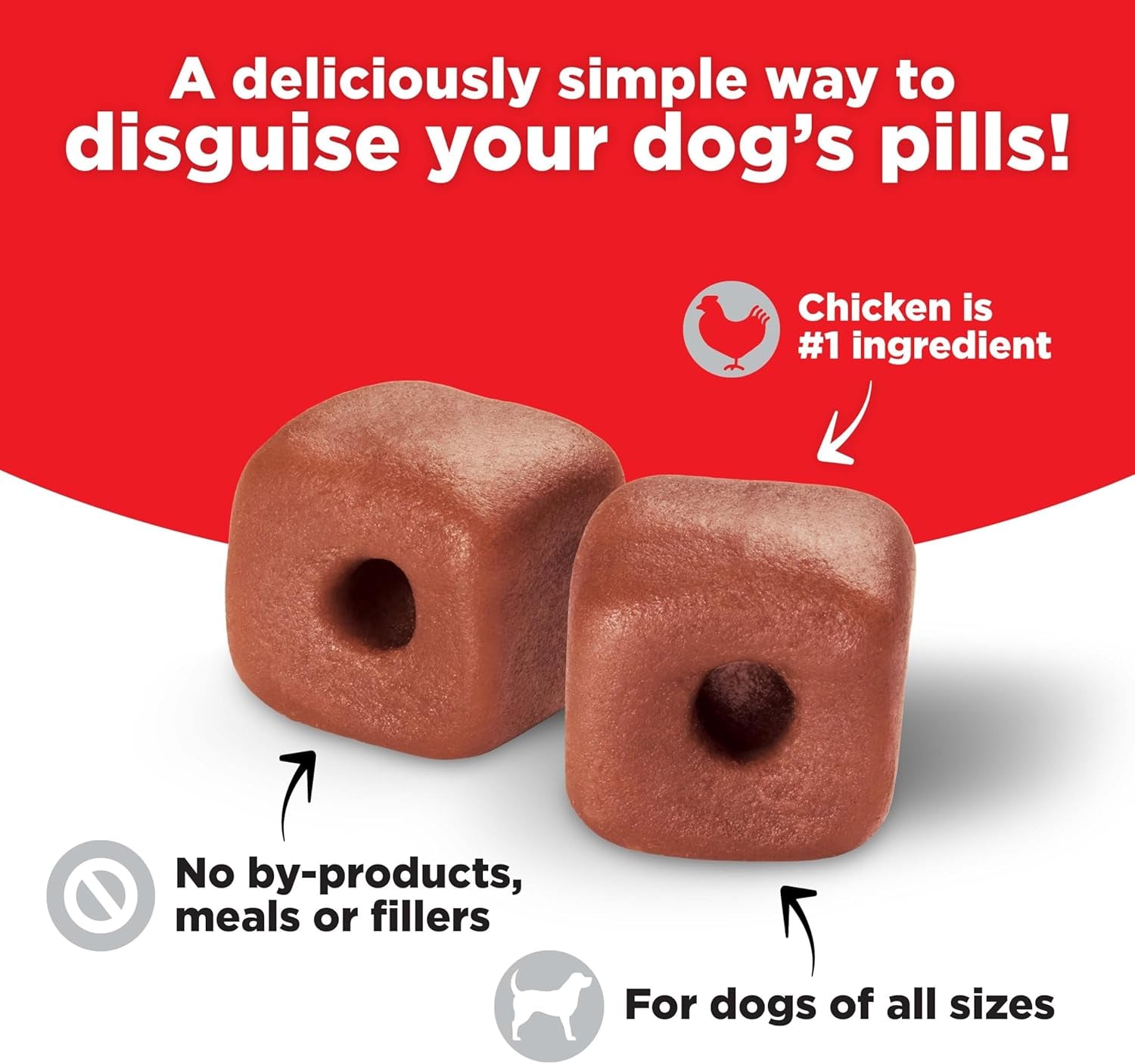 Milk-Bone Pill Pouches: Delicious Chicken Treats for Easy Medication - 125 Soft Chewy Treats in 5 Convenient Bags