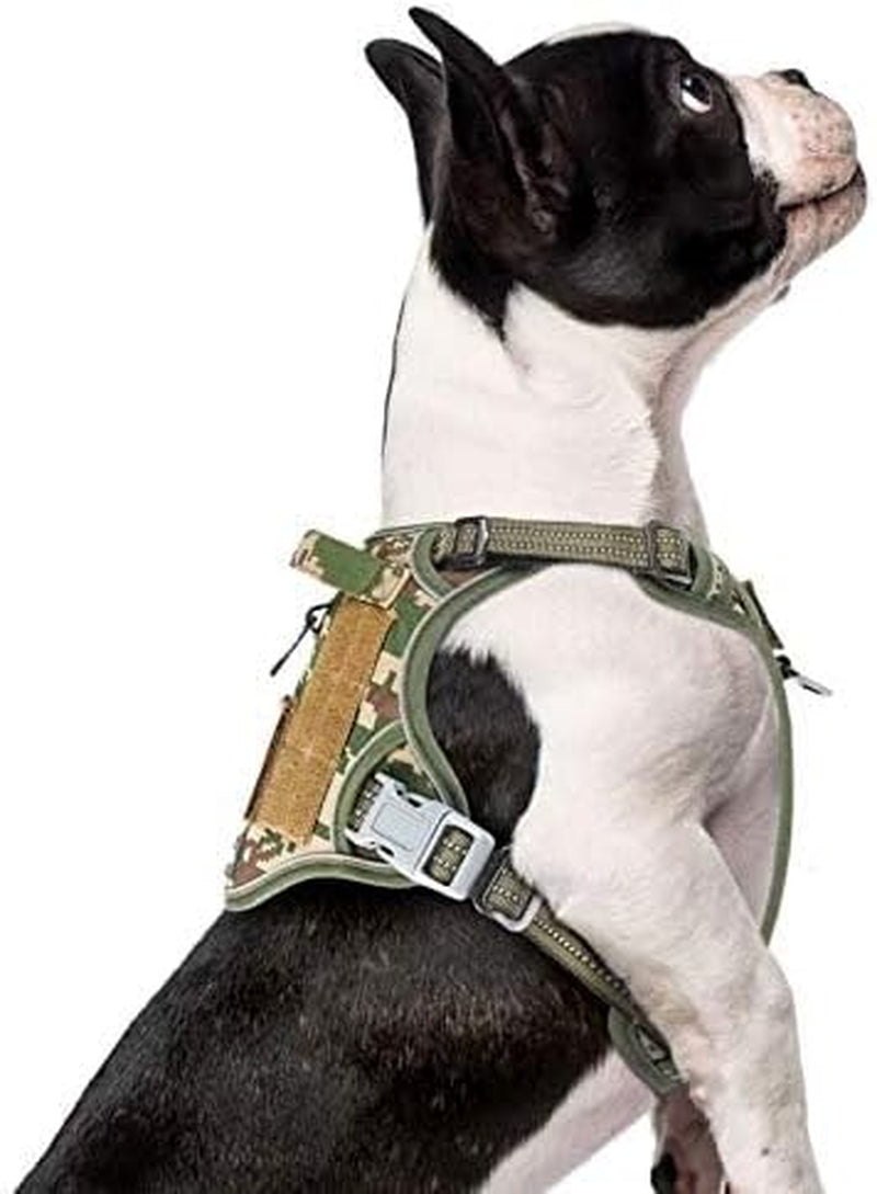 BUMBIN Tactical Dog Harness for Small Dogs No Pull, Famous TIK Tok No Pull Puppy Harness, Fit Smart Reflective Pet Walking Harness for Training, Adjustable Dog Vest Harness with Handle Purple Camo XS