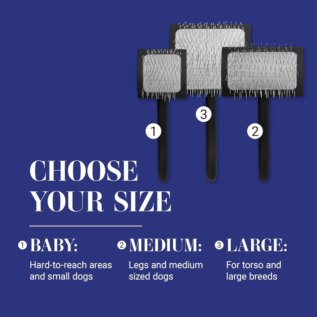 Chris Christensen Big K Dog Slicker Brush for Dogs (Goldendoodles, Labradoodles, Poodles), Groom like a Professional, Fluff Detangle Style, Saves Time Energy, Black, Large