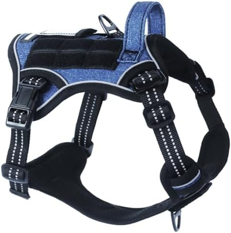 BUMBIN Tactical Dog Harness for Small Dogs No Pull, Famous TIK Tok No Pull Puppy Harness, Fit Smart Reflective Pet Walking Harness for Training, Adjustable Dog Vest Harness with Handle Purple Camo XS