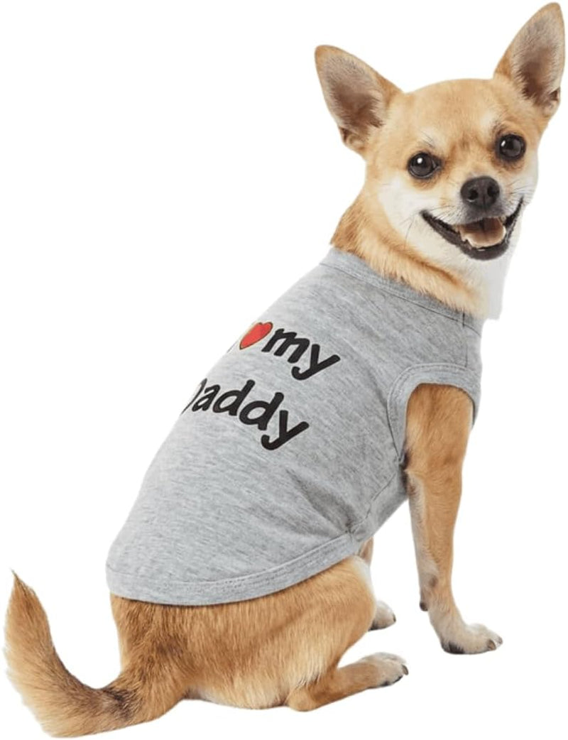 Dog Clothes Puppy Shirts I Love My Mom Dog T Shirt for Small Dogs, Small, Grey