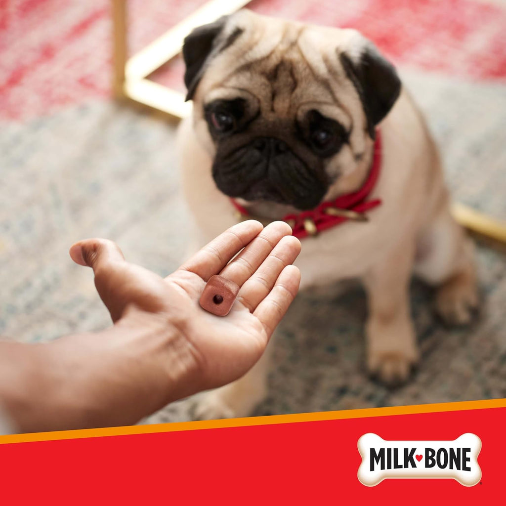 Milk-Bone Pill Pouches: Delicious Chicken Treats for Easy Medication - 125 Soft Chewy Treats in 5 Convenient Bags