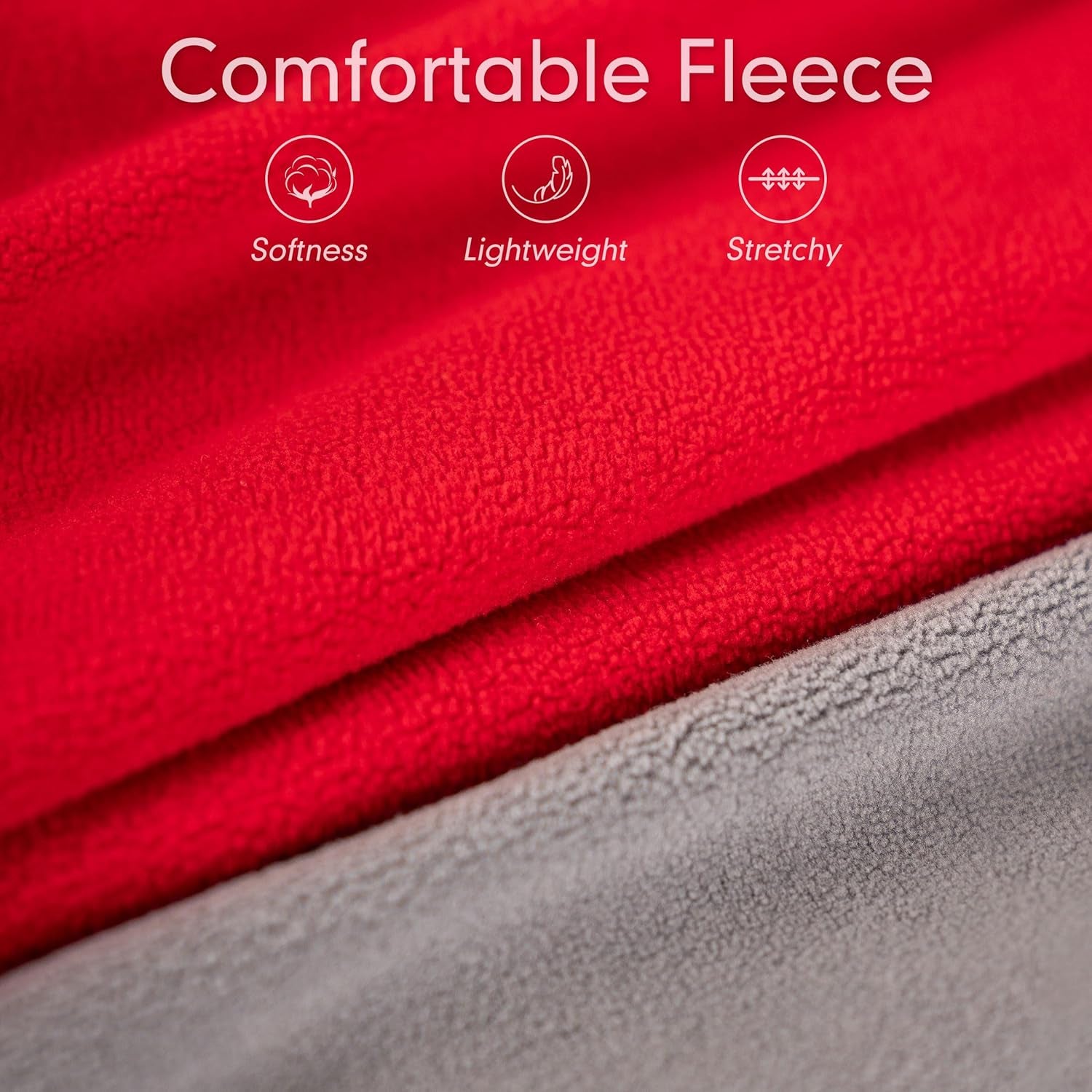 Cyeollo 2 Pack Dog Fleece Sweater Stretchy Sweatshirt with Reflective Stripe Pullover Soft Jacket Pet Clothes Dog Sweaters for Small Dogs, Red & Grey M