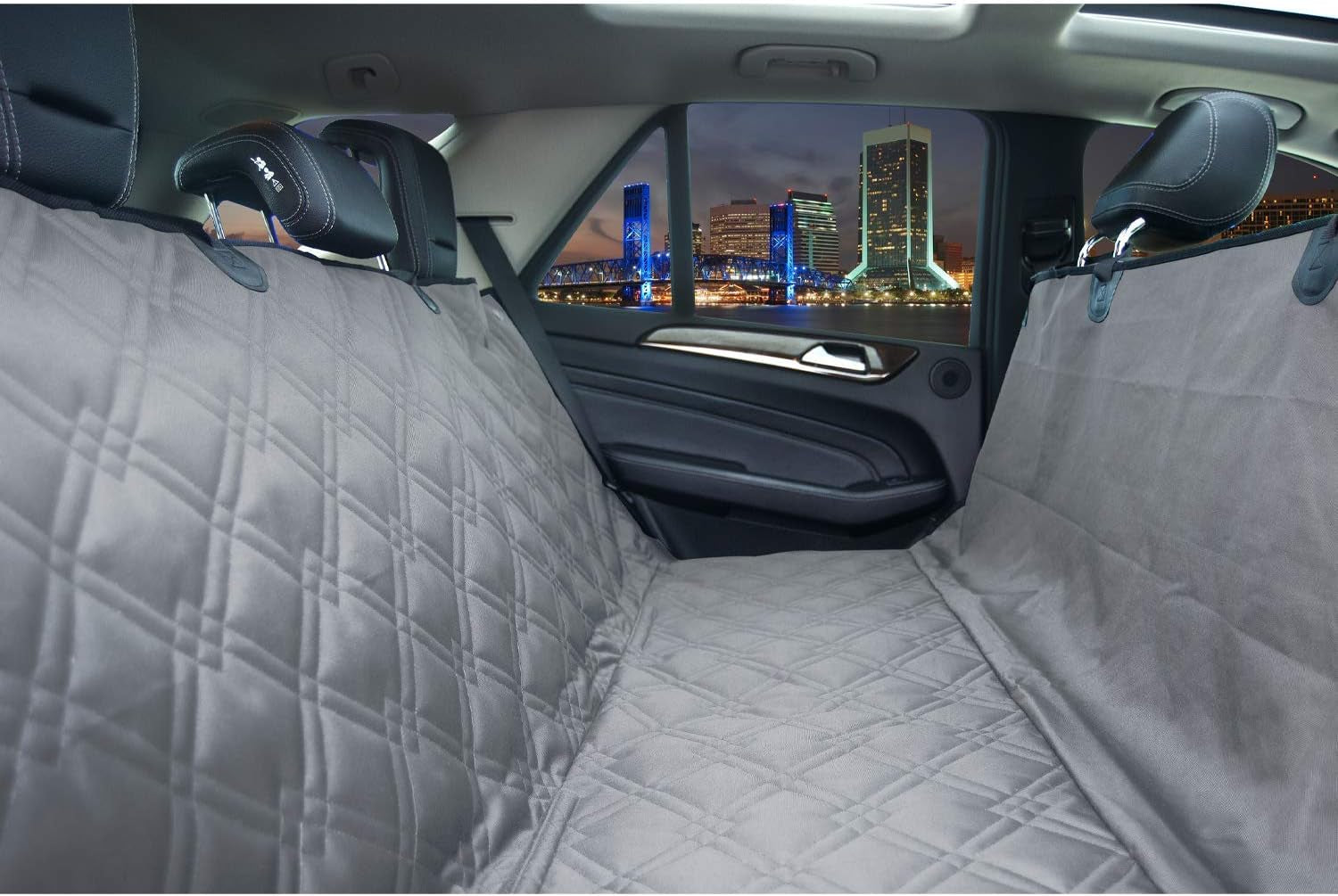 Bulldogology Dog Car Seat Cover for Back Seat 58"X56" Waterproof Pet Seat Cover SUV - Seat Cover for Dogs - Back Seat Protector - Dog Hammock for Car, Seat Cover for Truck (Large)